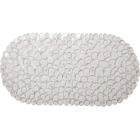 Croydex Slip-Resistant Oval Bath Mat, Clear Pebbles Design (1/4)
