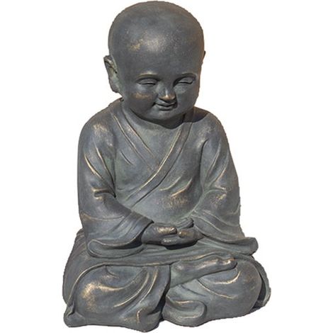NORTENE Statue de jardin Bouddha Leo 41 cm - argile fibreuse (1/3)