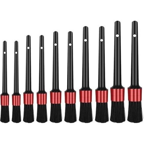 Kaelt - 10 pcs Pinceau de Détail, Auto Detailing Brush Brosses de Nettoyage de Voiture, Brosses d'entretien pour Auto et Moto Pinceau de Lavage Voiture pour Nettoyer Voiture Intérieur, Extérieur (1/5)