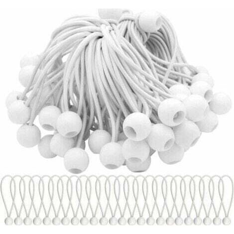 BUNTHAUS PA Aiperq Lot de40 Tendeur Elastique Cordons Élastiques avec Boules Sandow Elastique Boules Elastiques pour chapiteaux, tentes, bannières et bâches