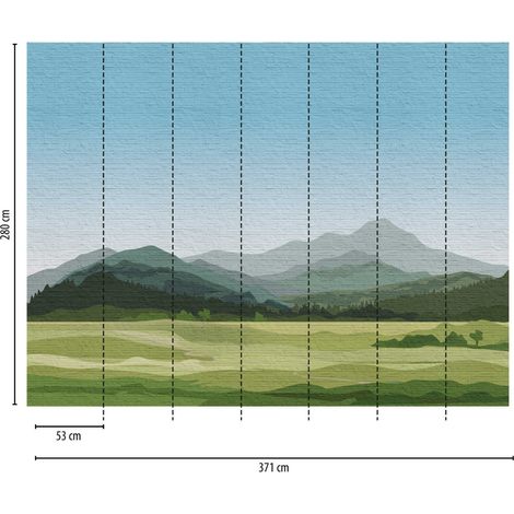 A.S. Creation Fototapete Livingwalls The Wall 382981 Ein Motiv pro Rolle 3.71 x 2.80 m Landschaft Grün (1/3)