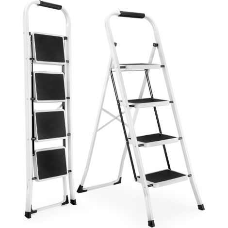 Step Ladder Folding Step Stool for Adults with Anti-Slip Pedal,330 lbs Capacity for Kitchen, Home,White White+ABS+Steel(Q235) (1/5)