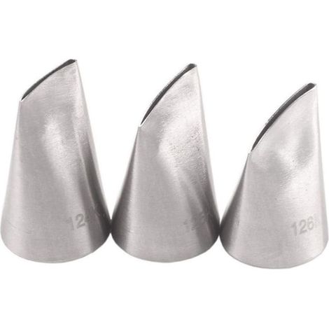 Lot de 3 douilles à douille en acier inoxydable en forme de rose (1/5)