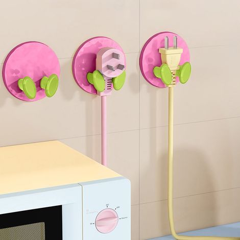 3 Haken für Stecker, Steckerorganizer, Wandhalterung für Ladekabel, Kabelhaken, selbstklebende Wandhaken, können zum Aufhängen von Handtüchern, Schlüsseln, Steckern und Kabeln verwendet werden.