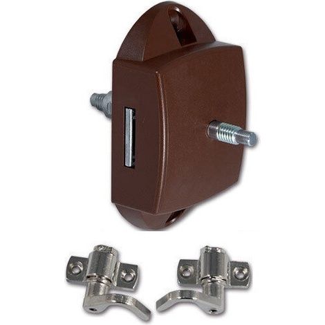 Serratura push-lock bilaterale con ganci marrone (1/3)