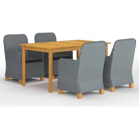 Ensemble à manger de jardin 5 pcs-Salon de jardin Gris clair 850143 (1/5)