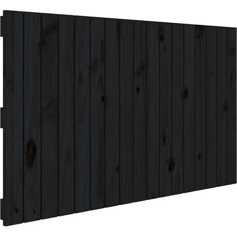 Maison Exclusive - Wand-Kopfteil Schwarz 108x3x60 cm Massivholz K