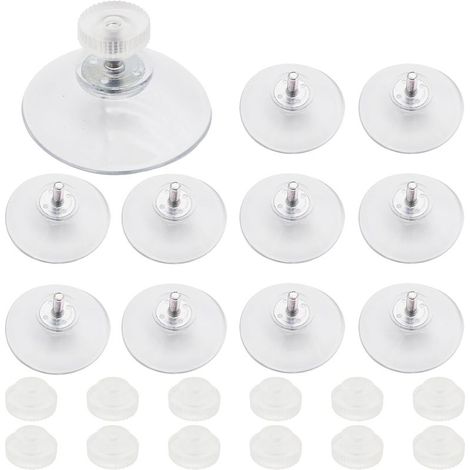 11 Pcs Ventouse Ø 40 mm Vitre, Ventouse Transparente PVC,avec Filetage M4 Écrou en Plastique Transparent, pour Fenêtre Mur Porte Verre Suspendu Quotidiennement (1/5)