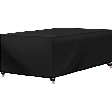 WOLTU Copertura per Mobili da Giardino in Oxford 420D. Telo Copertura da Esterno con Coulisse. Idrorepellente Antivento anti-UV. Copertura per Tavolo e Sedie da Esterno. 242x162x100 cm Nero (1/5)