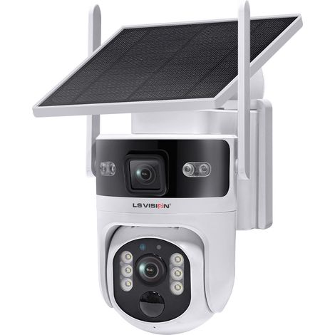 Caméra de surveillance solaire 4G LS VISION UBox AOV + PIR extérieure, double mode basse consommation, détection de mouvement, vision nocturne infrarouge 30 m, audio bidirectionnel, alarme intelligent (1/4)