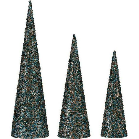 Decorazione di Natale krist coni blu oro plastica 16 5 cm
