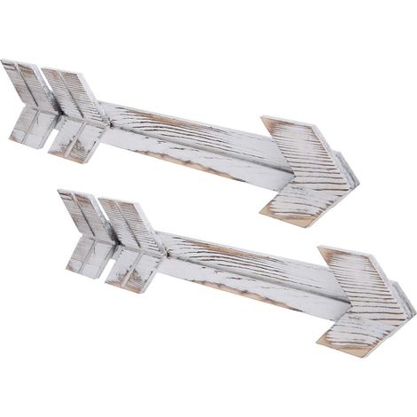 Décoration flèche bois blanche – murale – fournitures mariage pour cour