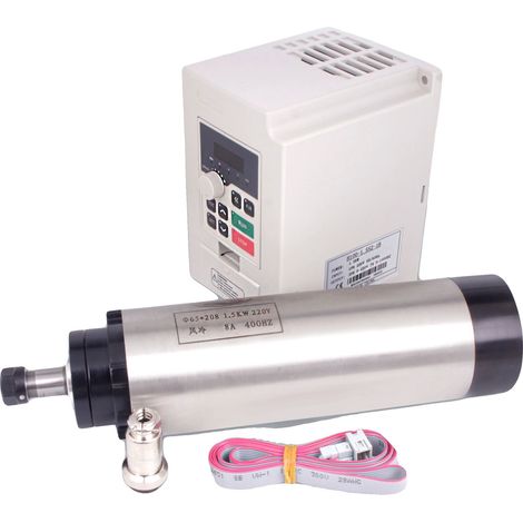 Moteur de broche CNC, vitesse de 24000 tr/min, conception refroidie par air, Avec VFD (1/2)