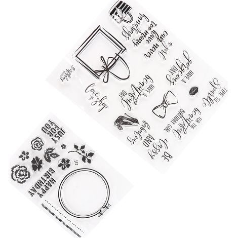 Tampon Transparent DIY 2 Pièces pour Scrapbooking et Cartes Créatives Déco (1/5)