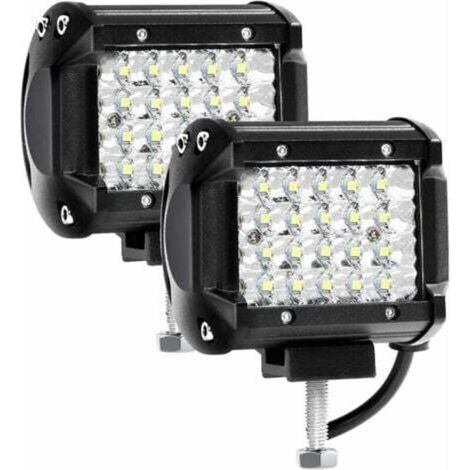 Faro da lavoro a LED da 12V 72W 10,2 cm – IP67 impermeabile, faretto a LED per auto, camion, SUV, fendinebbia, 10.500 lumen (2 pezzi)