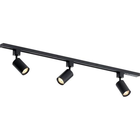 Plafonnier avec 3 spots orientables. Spot LED noir. Plafonnier moderne blanc chaud. Convient pour salon, salle à manger, cuisine, chambre ou couloir. Ampoule incluse. (1/5)