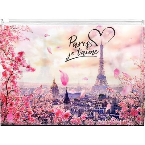 A4 PP-Umschlag mit Reißverschlussdruck „Take Me To Paris“