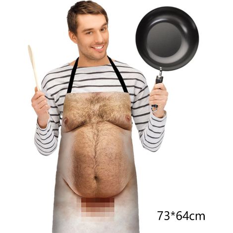 Tabliers de cuisine humoristiques pour hommes, tabliers imprimés amusants pour barbecue, tablier 3D (1/5)