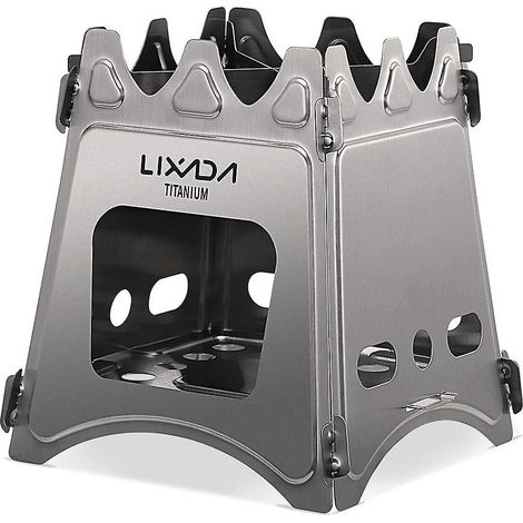 Lixada Kompakter, faltbarer Titan-Holzofen für Outdoor-Küche, Camping und Picknicks