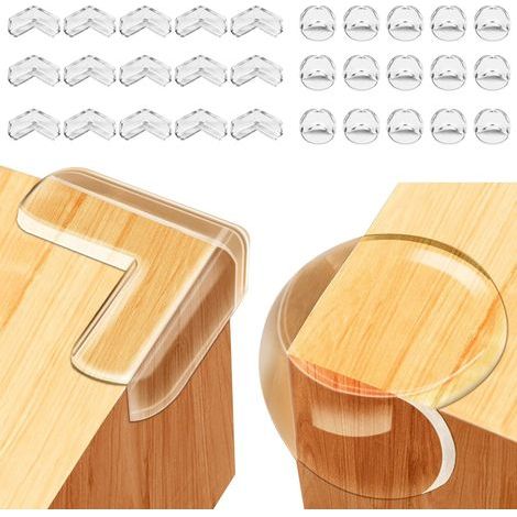 30 Stück Tischeckenschutz Babysicherheit, Möbeleckenschutz, Tischeckenschutz, selbstklebender Eckenschutz, umweltfreundliches PVC, geeignet für Tische, Stühle, Schränke (transparent)