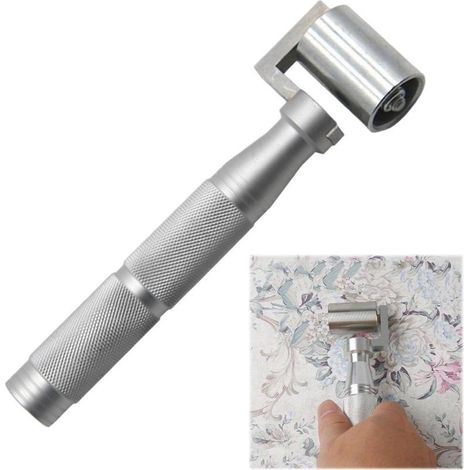 Rouleau de pression manuel de 40 mm, rouleau de pression manuel en acier inoxydable, rouleau de couture plat en acier inoxydable, avec poignée en alliage d'aluminium (1/5)