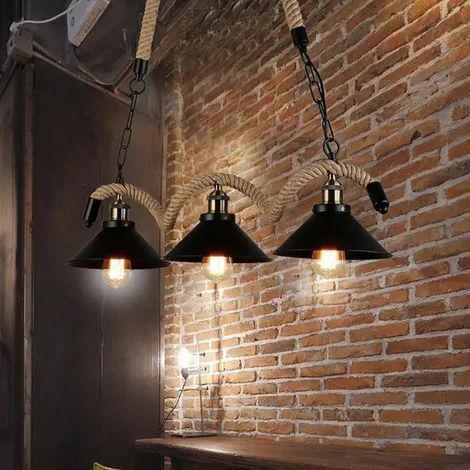 Lustre Franghie l'intérieur 80X25X80X17 Marron 3XE27 Metal (1/5)
