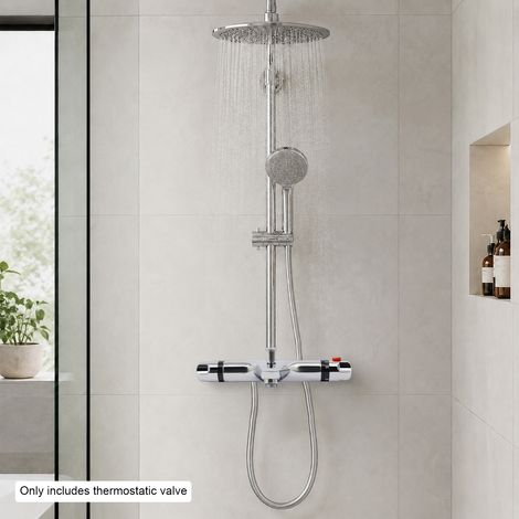 【Chauffage et ventilation】Mitigeur de Douche Thermostatique,Robinet Mural de baignoire Thermostatique avec arrêt de sécurité à 38°C,Anti-brûlure, pour Salle de Bain (1/5)