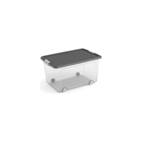 Contenitore Kis W Box alto con ruote grigio cm 31,5x39x56,5 h (1/5)