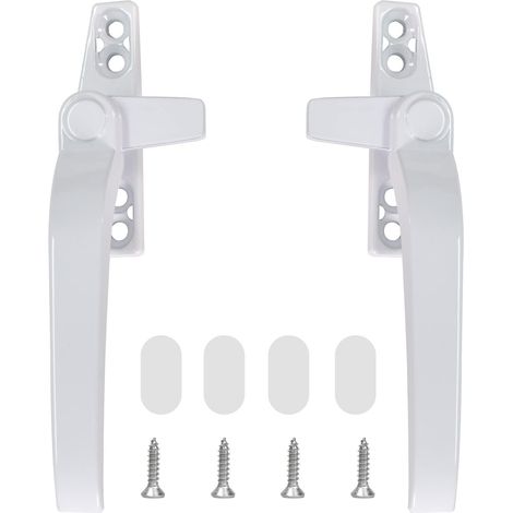 2 Stück Fenstergriffe aus Aluminiumlegierung, universelle Fenstergriffe, Ersatz rechts und links, Fensterschloss mit Schraubbefestigung für Aluminium-Flügel-Terrassentür (1/5)