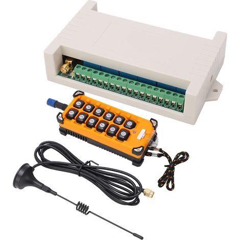 Encodeur de télécommande 433 MHz à 12 boutons avec antenne, kit relais de contrôleur sans fil 12 canaux, 12 V CC (1/5)