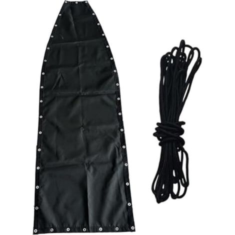 Tissu de rechange pour chaise suspendue, tissu noir de rechange pour balancelle suspendue en textilène, 64 x 197 x 23 cm (1 pièce sans poches) (1/5)
