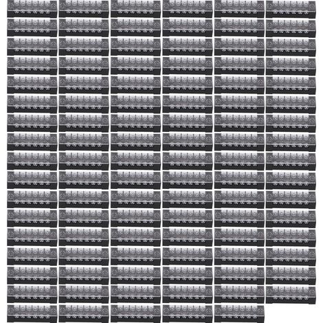 Ensemble 100 pièces bornier à vis TB-1506L, barrette 6 positions double rangée 600V 15A pour raccordement électrique (1/5)