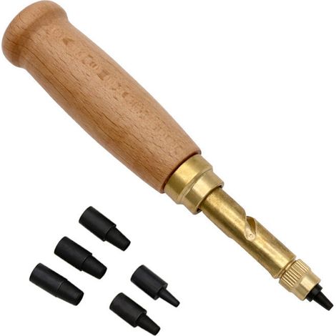 Ensemble de 6 outils de perforation du cuir, emporte-pièce pour ceinture en cuir, forets interchangeables pour trous ronds, loisirs créatifs. (1/5)