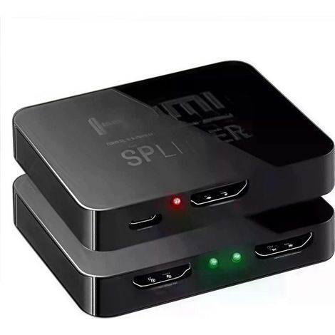 Répartiteur HDMI 4K 1x2 (1 entrée, 2 sorties), compatible avec deux écrans (PC, projecteur, ordinateur portable), amplificateur et commutateur haute définition 4K à 60 Hz. (1/5)