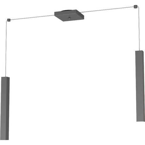 Sospensione Moderna Square Tube Metallo Grigio Antracite 2 Luci Gu10 (1/4)