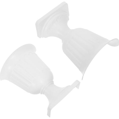 SHINEOFI Lot de 2 jardinières murales demi style vintage, en plastique blanc, 16, 9 x 13 6, 5 cm, (1/5)
