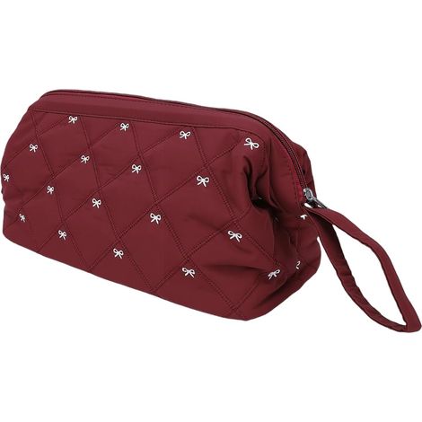 Sac de Voyage matelassé pour Outils de Coiffure, étui de Rangement pour Accessoires de Coiffure de Grande capacité avec Ouverture de Cadre Rigide et Poches Intérieures en Filet, (Rouge) (1/5)
