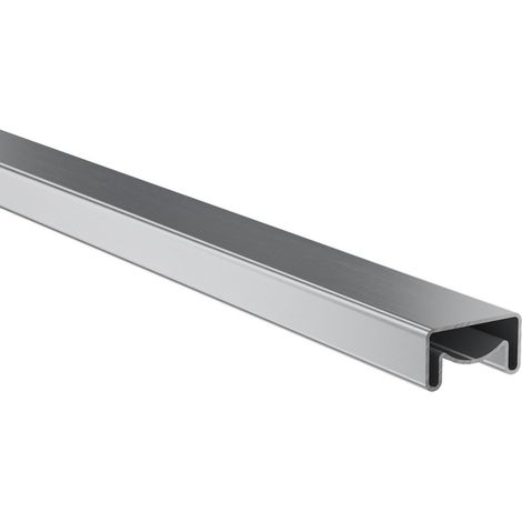 Levigne – Main courante carrée aluminium anodisé 50x27 mm – Finition inox brillant – Résistance corrosion et UV – Usage intérieur et extérieur (1/2)
