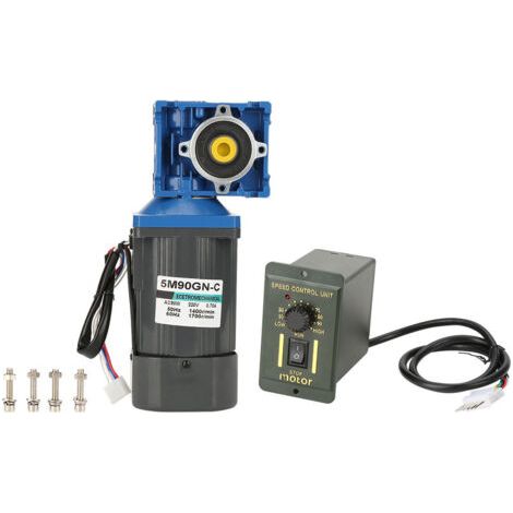 Moteur à engrenages à vis sans fin 90W à couple élevé, moteur CW CCW avec régulateur de vitesse AC 220V (60K)