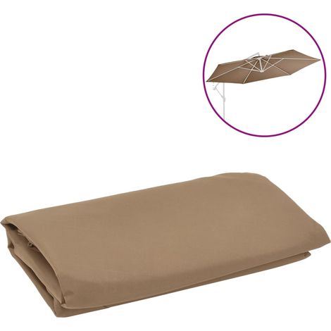 Tissu de remplacement pour parasol déporté Taupe 350 cm (1/4)