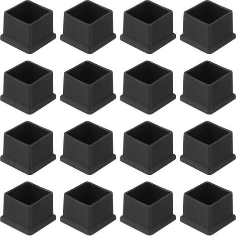 26 Embouts de pieds de chaise. Carrés 25mm. PVC Noir. Antidérapants. Pour Table Et Meubles Intérieur Extérieur (1/5)