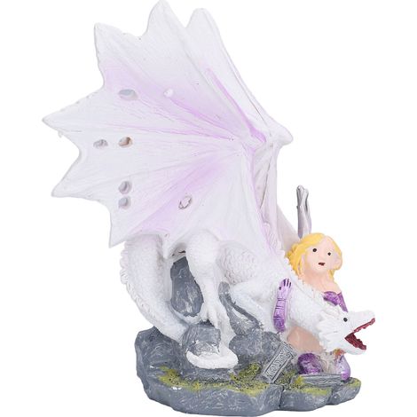 Statue de bureau Dragon Girl, sculpture en résine, ornement sur pied pour chambre, salon ou bureau (1/5)