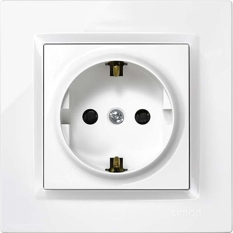 Enchufe schuko simon s10 blanco (1/3)