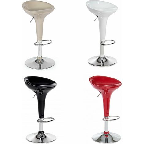 Sgabello Bar Cucina Nashville Bizzotto Acciaio Sedia Altezza regolabile a Gas - Colore sgabello: Nero (1/5)