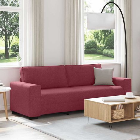 3-Sitzer-Sofa Weinrot 220x77x82 cm Stoff