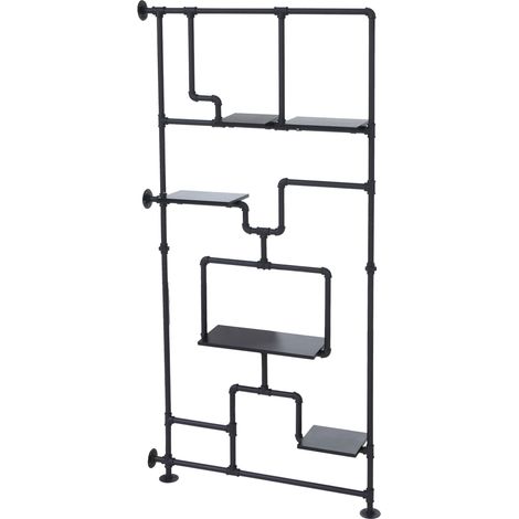 Séparateur de piéce avec étagére HWC-P10, étagére de salon, étagére de rangement, métal industriel m (1/5)