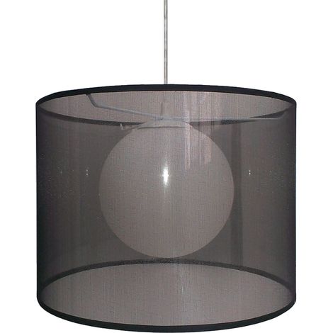 Candellux sospensione Chicago organza nera cromata Ø35 E27 (1/2)