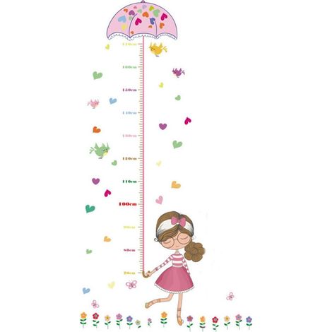 Rosa Wachstumstabellen-Aufkleber fürs Kinderzimmer