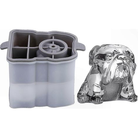Strapazierfähige, 3D-Eiswürfelform aus Silikon in Hundeform mit auslaufsicherem Deckel, langsamem Schmelzverhalten und Kippschutz – perfekt für Whisky, Spirituosen, Cocktails und Limonade. (1/5)