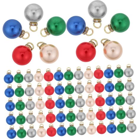 250pièces Décorations Miniatures de Noël Boules à Suspendre Multicolores Plastique Pendentifs pour Sapins Miniatures et Fêtes de Fin Année Couleur Aléatoire (1/5)